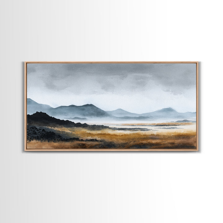 Volcanic Black Beach Canvas Print, Landscape Art, Art Prints, Living Room Decor, Fine Art, Horizon, Abstract Wall Art, LAN-2x1-82