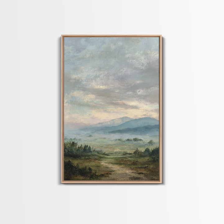 Old Country Road Framed Canvas Print, Landscape Art, Art Prints, Living Room Decor, Fine Art, Horizon, Abstract Wall Art, LAN-2x3-100