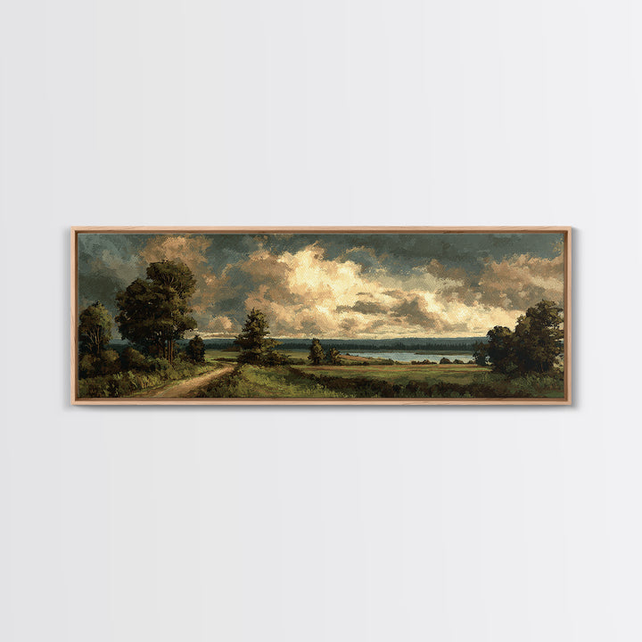 Old Country Road Canvas Print, Landscape Art, Gallery Decor, Living Room Decor, Fine Art, Horizon, Wall Art, Home Decor, LAN-3x1-36