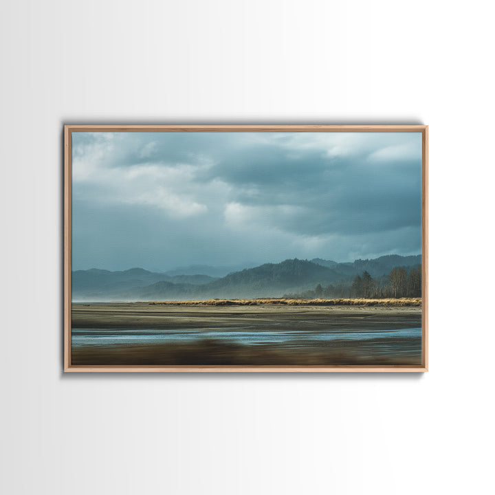 Volcanic Black Beach Canvas Print, Landscape Art, Boho Wall Art, Living Room Decor, Fine Art, Horizon, Neutral Decor, LAN-3x2-42