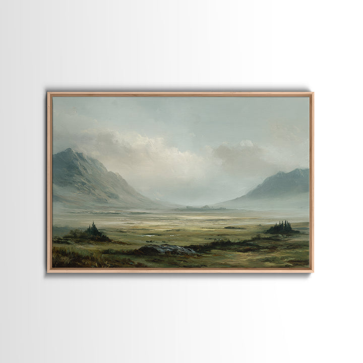 Rocky Scottish Highland Framed Canvas Print, Landscape Art, Gallery Decor, Living Room Decor, Fine Art, Horizon, Wall Art, LAN-3x2-69