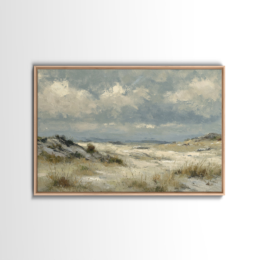 Storm Clouds over an Open Prairie Framed Canvas Print, Landscape Art, Original Art, Living Room Decor, Fine Art, Horizon, LAN-3x2-7