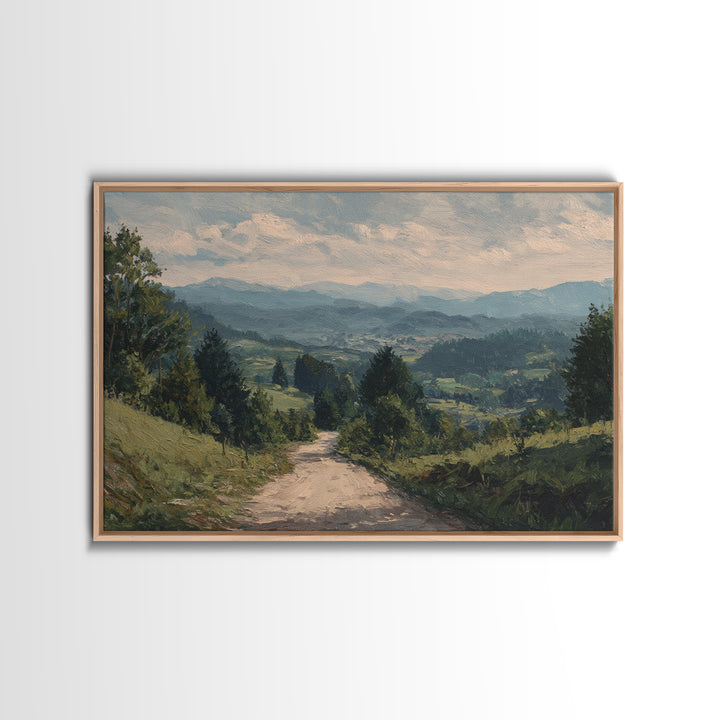 Old Country Road Canvas Print, Landscape Art, Contemporary Art, Living Room Decor, Horizon, Original Art, Framed Wall Art, LAN-3x2-72