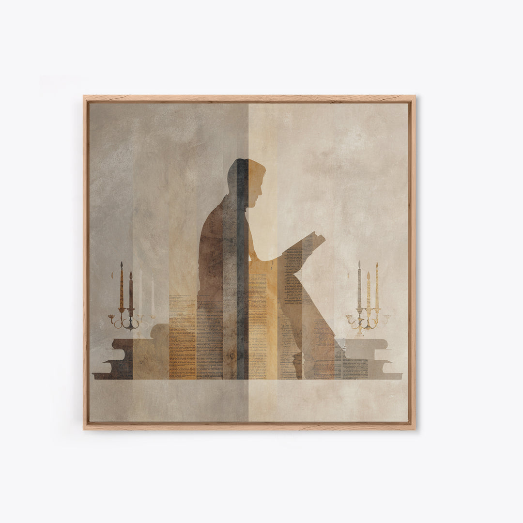 Minimal Book Silhouette Canvas Print, Library Art, Contemporary Art, Library Decor, Abstract Art, Archive, Wall Art Print, LIB-1x1-89