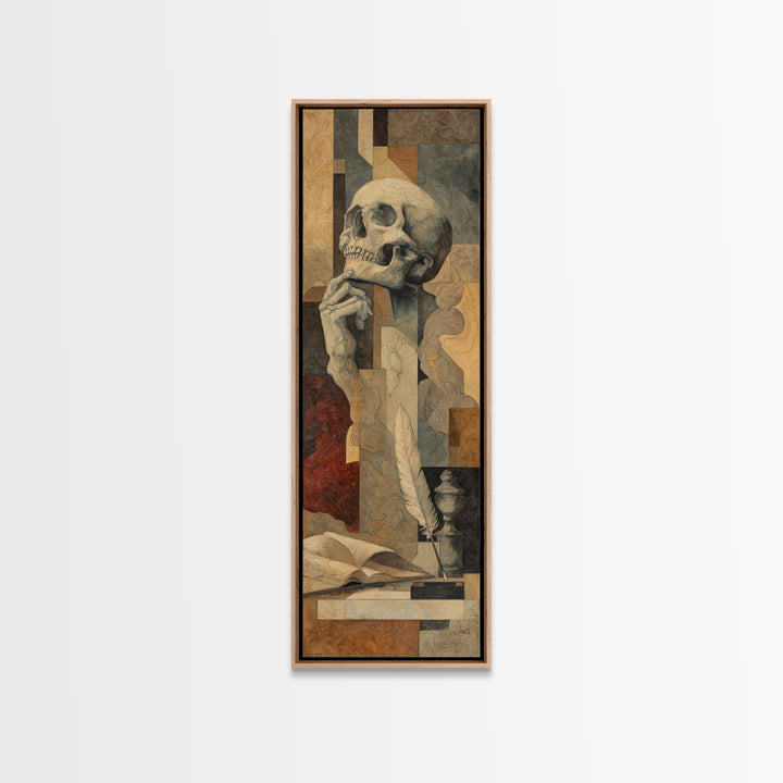 Renaissance Reading Figure Canvas Print, Library Art, Whimsical Art, Library Decor, Fine Art, Archive, Statement Artwork, LIB-1x3-59
