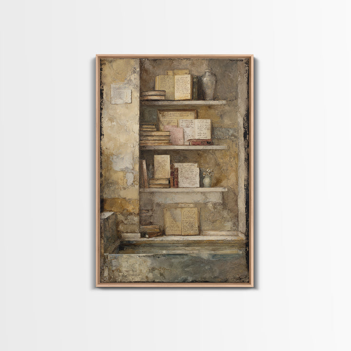 Moonlit Window with Floating Pages Canvas Print, Library Art, Gallery Decor, Library Decor, Fine Art, Archive, Wall Art, LIB-2x3-16