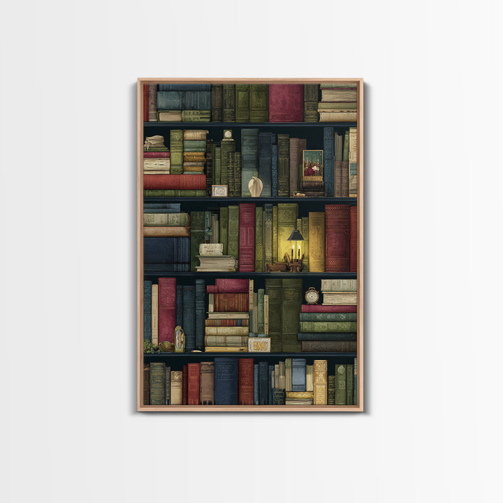 Library Shelf Pattern Canvas Print, Library Art, Gothic Wall Art, Library Decor, Fine Art, Archive, Bookish Wall Art, LIB-2x3-67