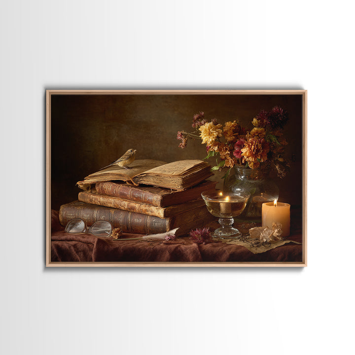 Open Book Releasing Tiny Birds Canvas Print, Library Art, Reading Nook Decor, Library Decor, Fine Art, Archive, LIB-3x2-32