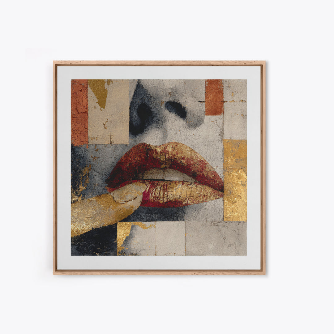 Abstract Lips and Hand Fashion Sketch Canvas Print, Line Art, Living Room Art, Living Room Decor, Abstract Art, Line, LIN-1x1-18