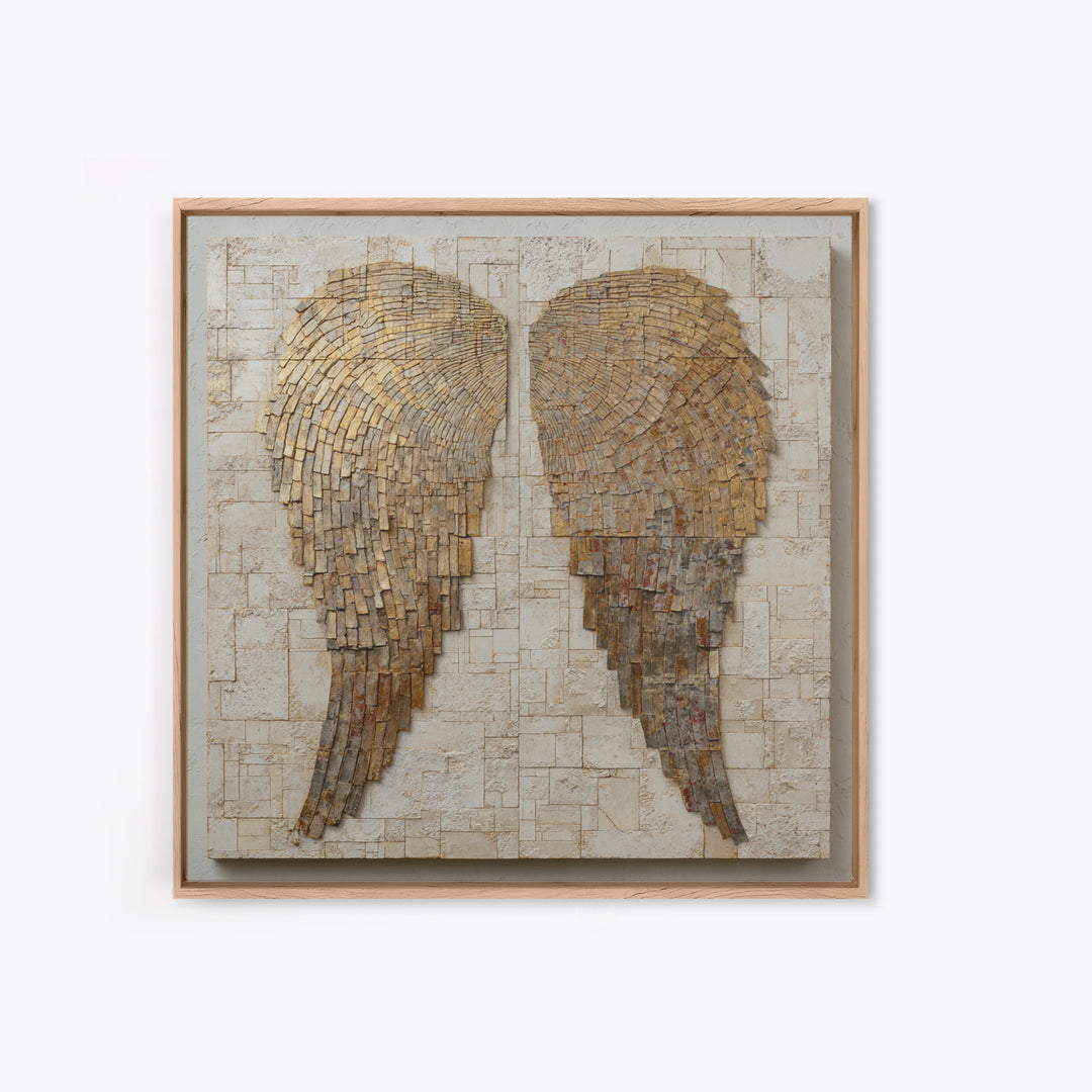 Minimal Angel Wing Contour Framed Canvas Print, Line Art, Room Decor, Living Room Decor, Fine Art, Line, Digital Wall Art, LIN-1x1-21