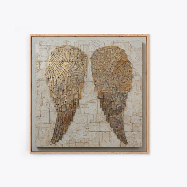 Minimal Angel Wing Contour Framed Canvas Print, Line Art, Room Decor, Living Room Decor, Fine Art, Line, Digital Wall Art, LIN-1x1-21