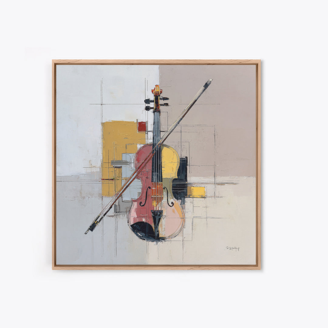 Single Line Violin and Bow Canvas Print, Line Art, Wall Art Print, Living Room Decor, Abstract Art, Line, Gallery Wall Set, LIN-1x1-23