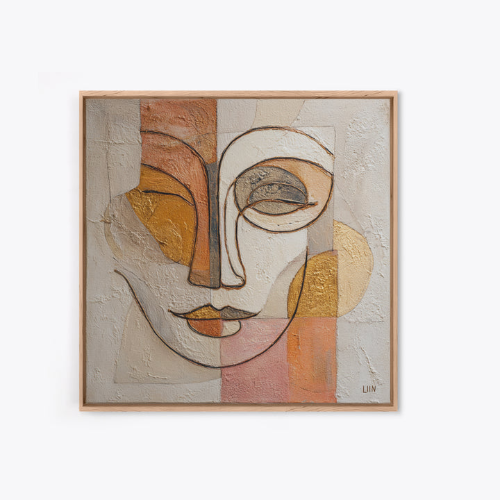 Continuous Line Female Face Canvas Print, Line Art, Art, Living Room Decor, Oil Painting, Line, Boho Wall Decor, Boho Decor, LIN-1x1-25