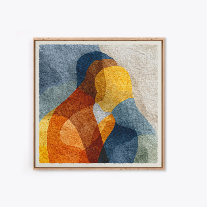 Single Line Couple Embracing Softly Canvas Print, Line Art, Neutral Decor, Living Room Decor, Abstract Art, Line, Wall Decor, LIN-1x1-26