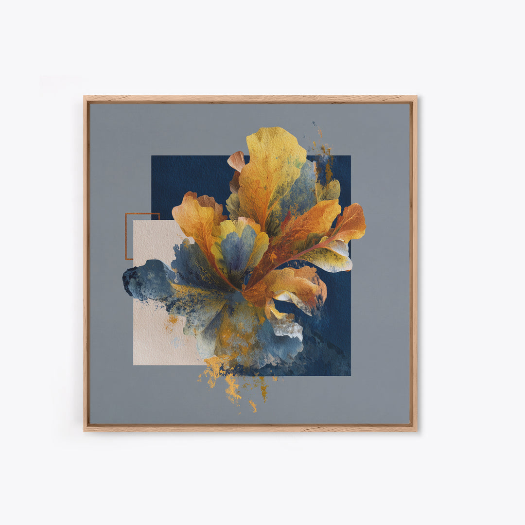 Face and Flower Blended into One Contour Framed Canvas Print, Line Art, Gallery Decor, Living Room Decor, Fine Art, Line, LIN-1x1-32
