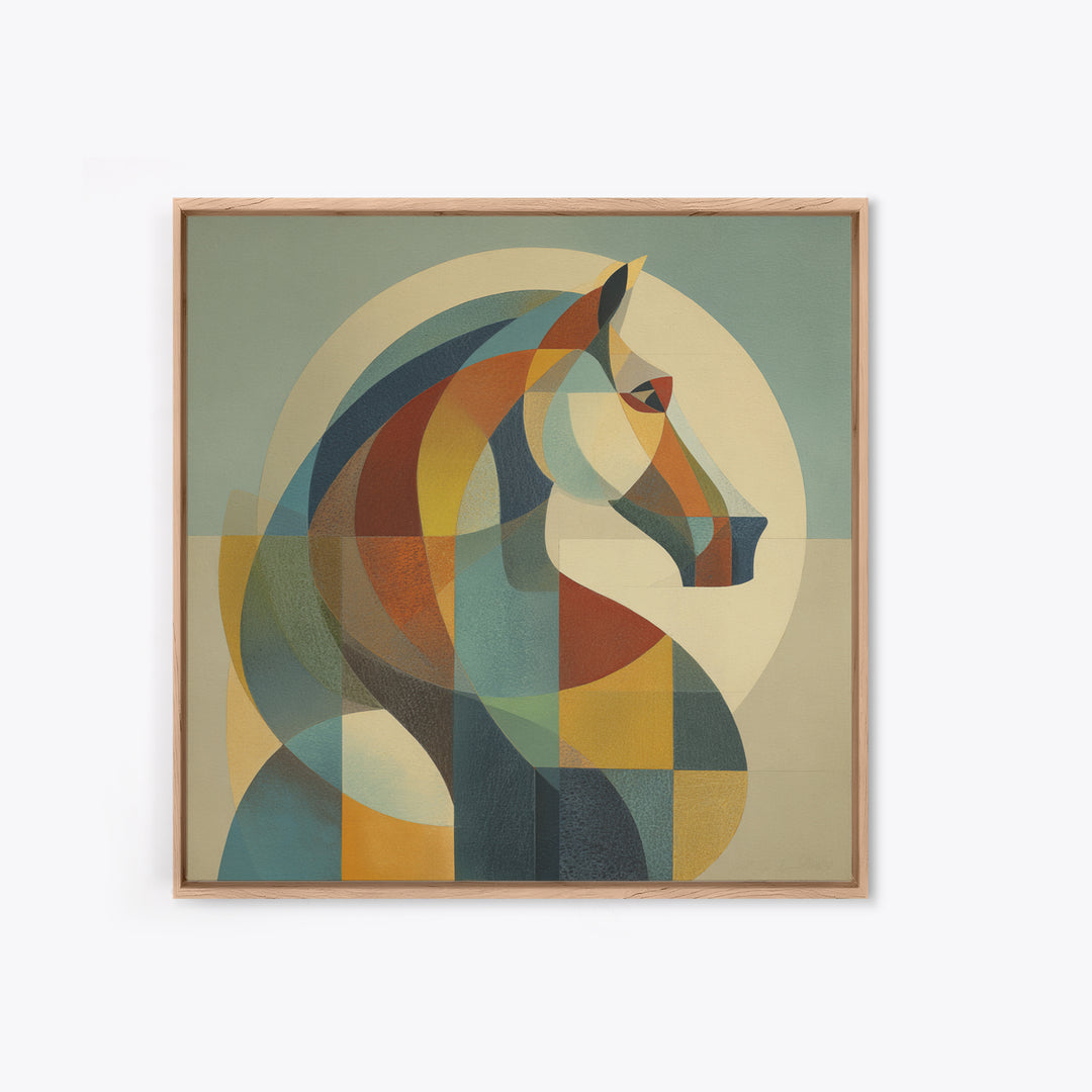 Abstract Horse Formed from Graceful Contour Canvas Print, Line Art, Home Decor, Living Room Decor, Abstract Art, Line, LIN-1x1-4