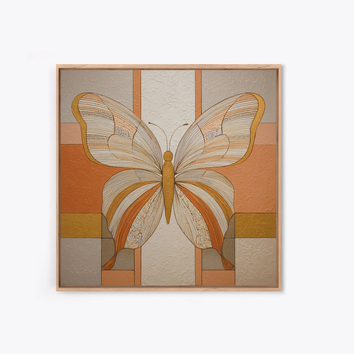 Line Art Butterfly Framed Canvas Print, Line Art, Gallery Decor, Living Room Decor, Fine Art, Line, Home Decor, Wall Decor, LIN-1x1-46