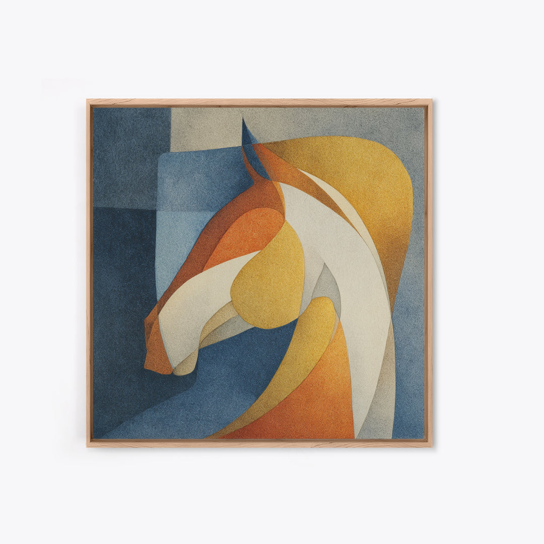 Abstract Horse Formed from Graceful Contour Canvas Print, Line Art, Living Room Art, Living Room Decor, Abstract Art, Line, LIN-1x1-76