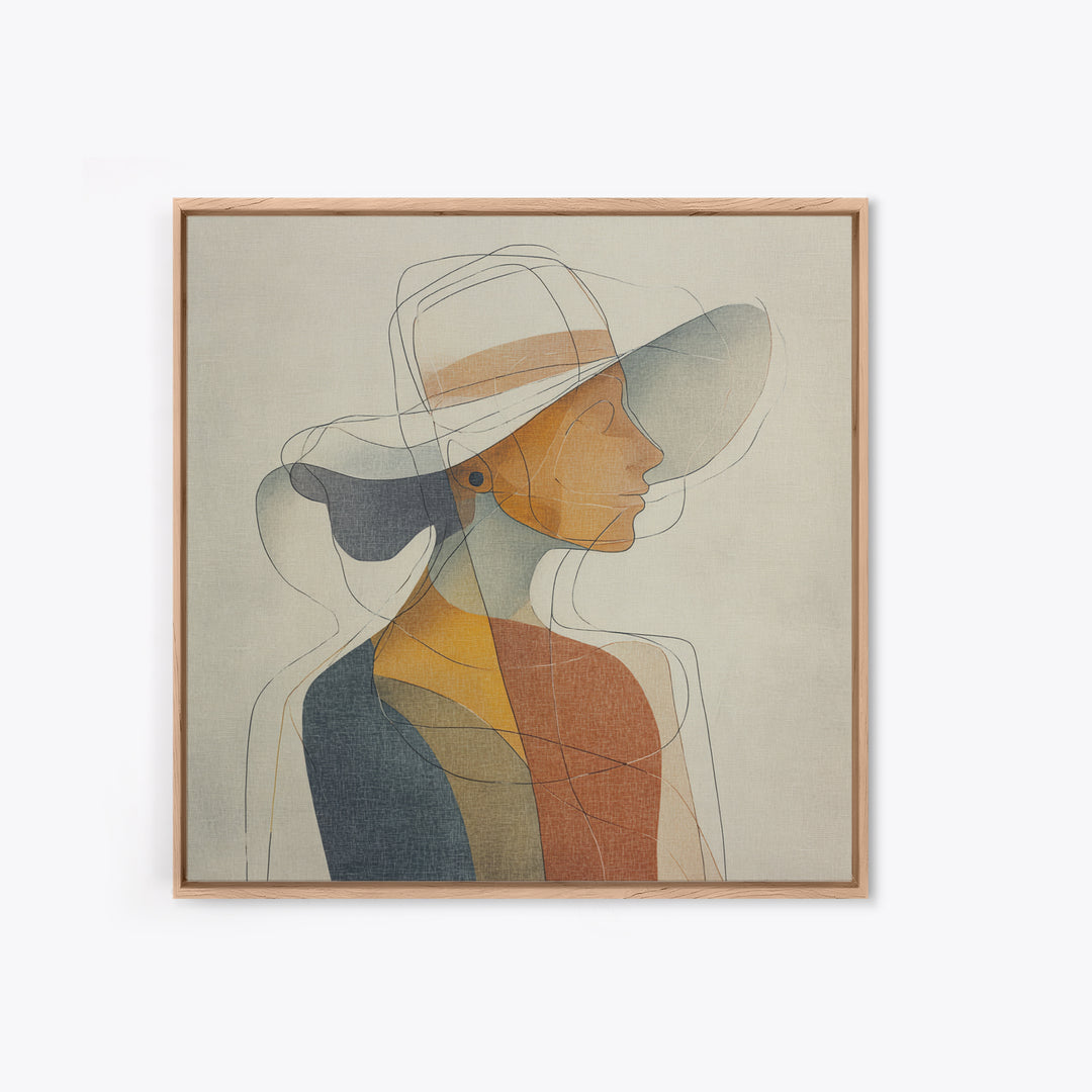 Line Drawing of a Woman Canvas Print, Line Art, Minimalist Decor, Living Room Decor, Oil Painting, Line, Boho Wall Art, LIN-1x1-91