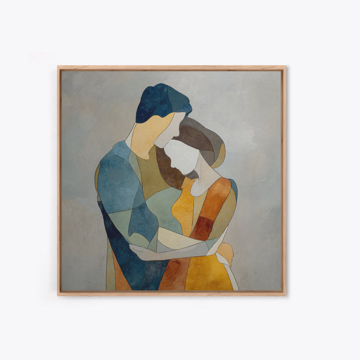 Single Line Couple Embracing Softly Canvas Print, Line Art, Home Decor, Living Room Decor, Abstract Art, Line, Modern Wall Art, LIN-1x1-98
