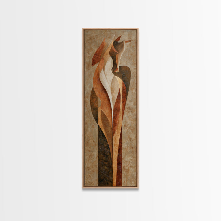 Abstract Horse Formed from Graceful Contour Canvas Print, Line Art, Printable Art, Living Room Decor, Abstract Art, Line, LIN-1x3-16