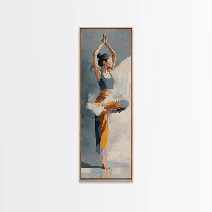 Single Line Yoga Pose Framed Canvas Print, Line Art, Decor, Living Room Decor, Abstract Art, Line, Living Room Wall Art, LIN-1x3-29