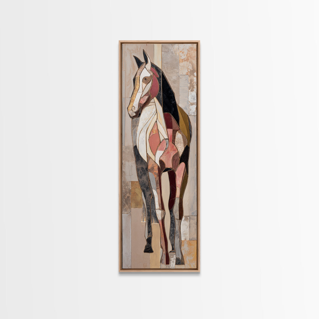 Abstract Horse Formed from Graceful Contour Canvas Print, Line Art, Jesus Wall Art, Living Room Decor, Fine Art, Line, LIN-1x3-40