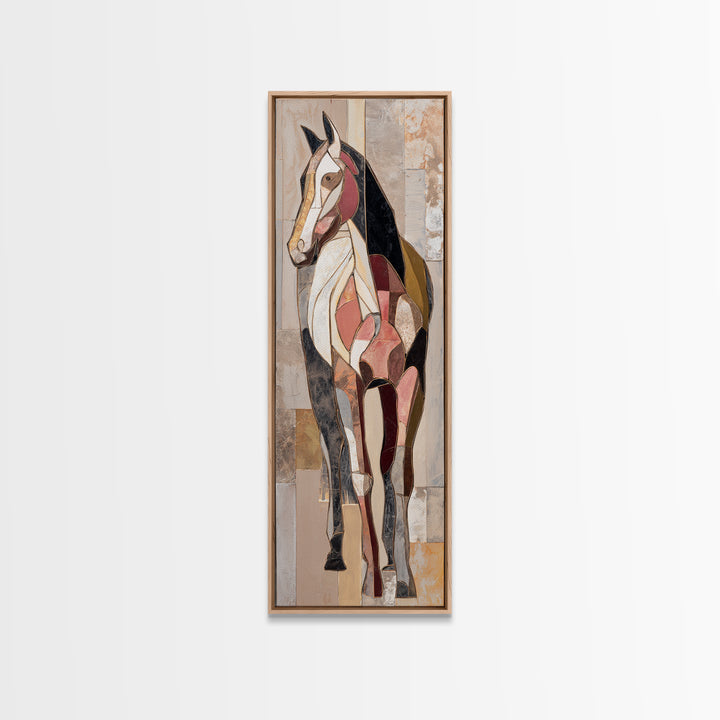 Abstract Horse Formed from Graceful Contour Canvas Print, Line Art, Jesus Wall Art, Living Room Decor, Fine Art, Line, LIN-1x3-40