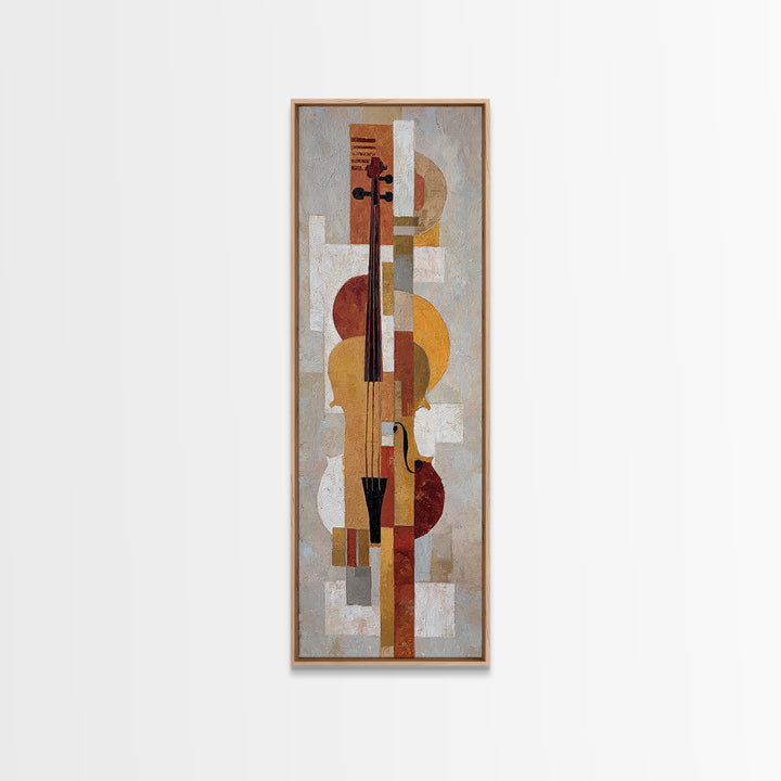 Single Line Violin and Bow Canvas Print, Line Art, Fine Art Print, Living Room Decor, Fine Art, Line, Custom Portrait, LIN-1x3-59