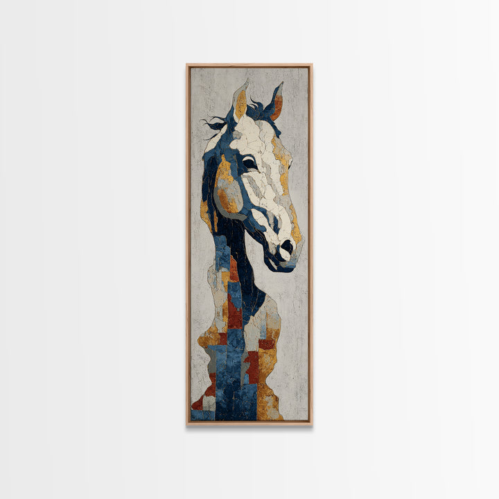 Abstract Horse Formed from Graceful Contour Framed Canvas Print, Line Art, Black and White Art, Living Room Decor, Abstract Art, LIN-1x3-64