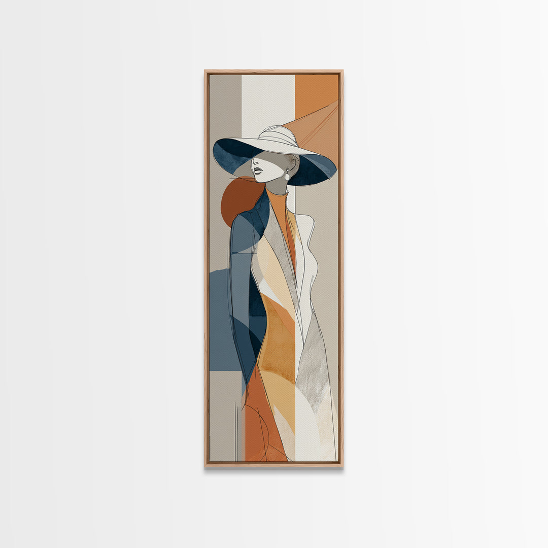 Line Drawing of a Woman Canvas Print, Line Art, Minimalist Wall Art, Living Room Decor, Oil Painting, Line, Fine Art Print, LIN-1x3-7