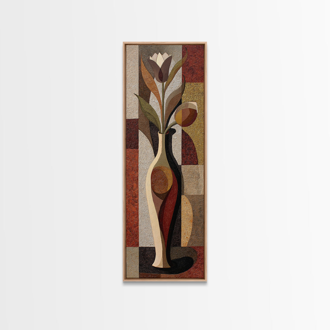 Abstract Vase and Flowers Canvas Print, Line Art, Modern Decor, Living Room Decor, Fine Art, Line, Contemporary Art, Wall Art, LIN-1x3-72