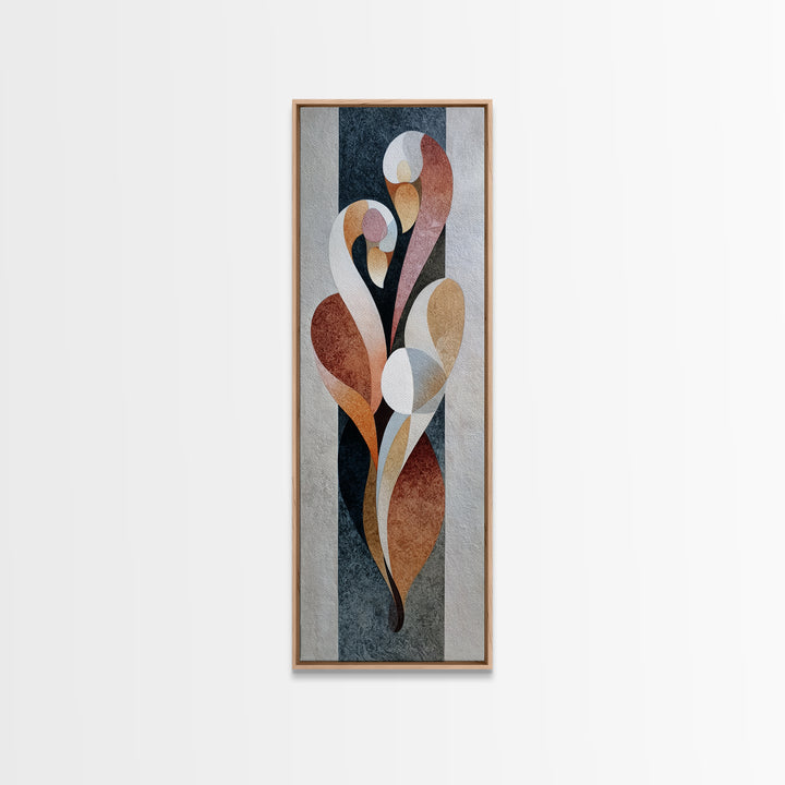 Two Swans Forming a Heart Shape Framed Canvas Print, Line Art, Aesthetic Prints, Living Room Decor, Fine Art, Line, Wall Art, LIN-1x3-76