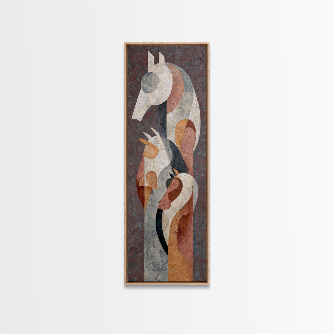 Abstract Horse Formed from Graceful Contour Canvas Print, Line Art, Fine Art Print, Living Room Decor, Abstract Art, Line, LIN-1x3-88