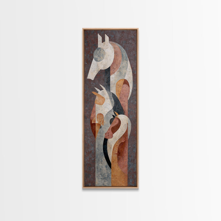 Abstract Horse Formed from Graceful Contour Canvas Print, Line Art, Fine Art Print, Living Room Decor, Abstract Art, Line, LIN-1x3-88