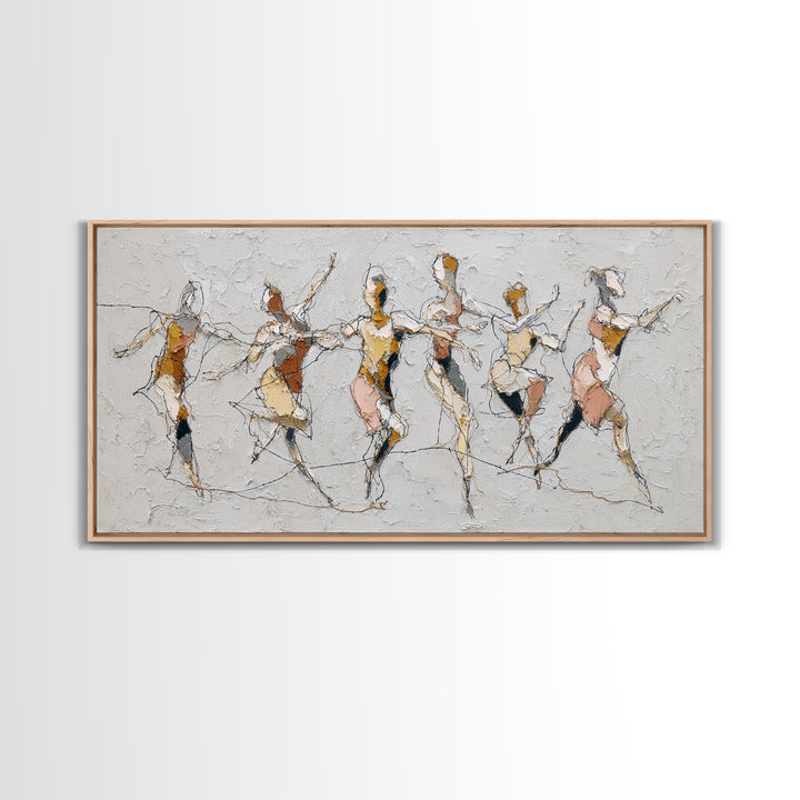 Continuous Line Dancer Framed Canvas Print, Line Art, Boho Wall Decor, Living Room Decor, Fine Art, Line, Black and White Art, LIN-2x1-3