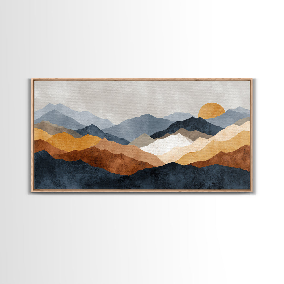 Black Line Mountains Canvas Print, Line Art, Canvas Art, Living Room Decor, Fine Art, Line, Jesus Wall Art, Gallery Wall Art, LIN-2x1-54