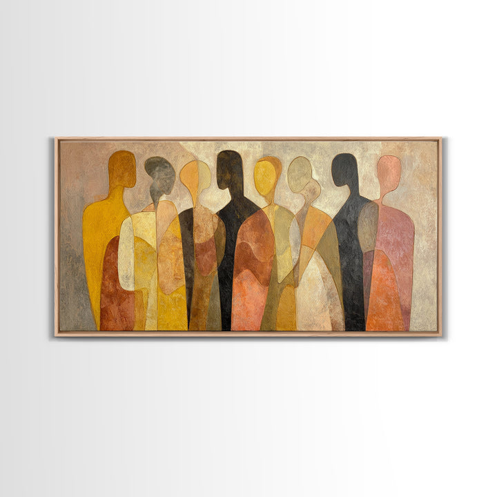 Abstract Family Figures Canvas Print, Line Art, Printable Art, Living Room Decor, Line, Gallery Wall Art, Portrait from Photo, LIN-2x1-68