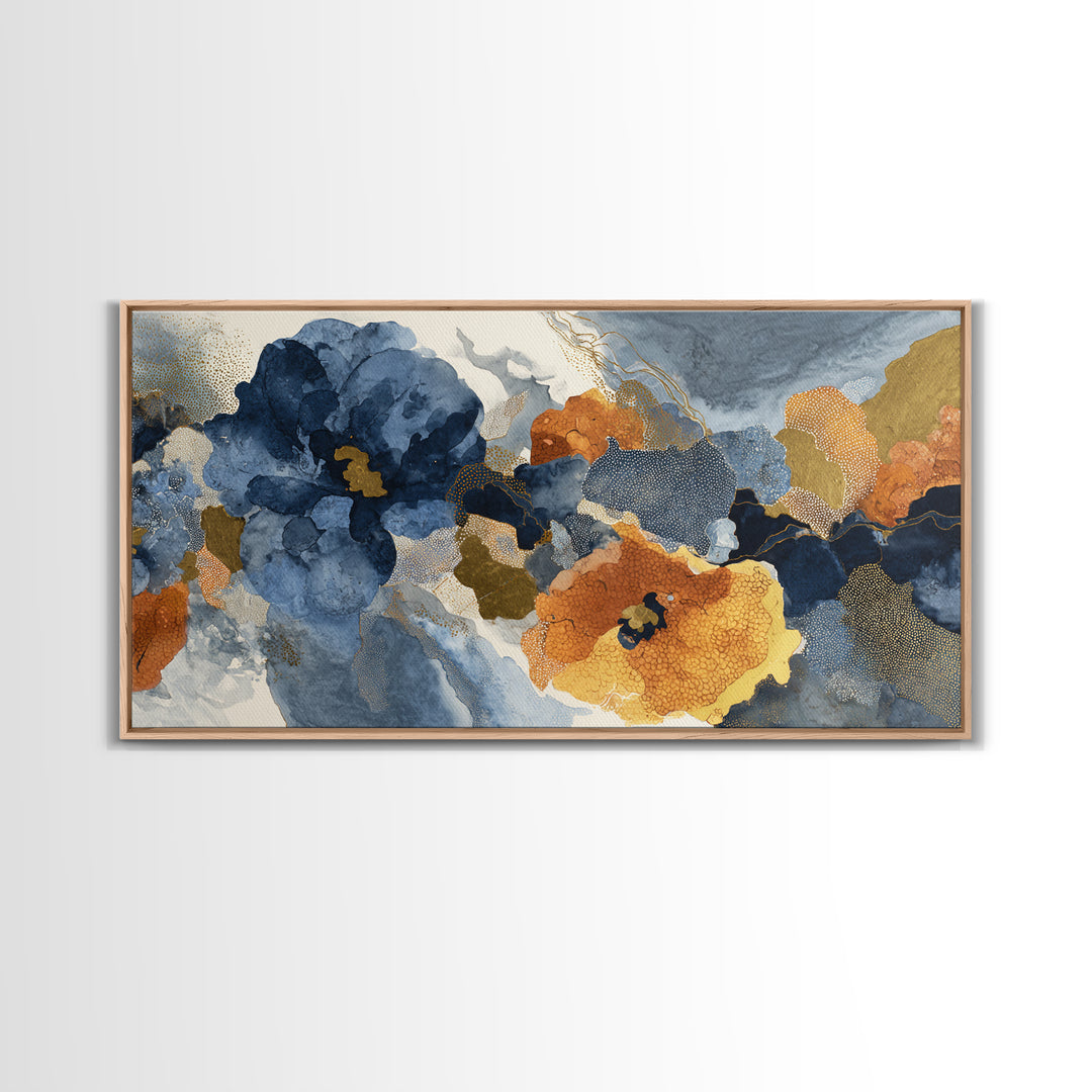 Face and Flower Blended into One Contour Canvas Print, Line Art, Living Room Wall Art, Living Room Decor, Fine Art, Line, LIN-2x1-76