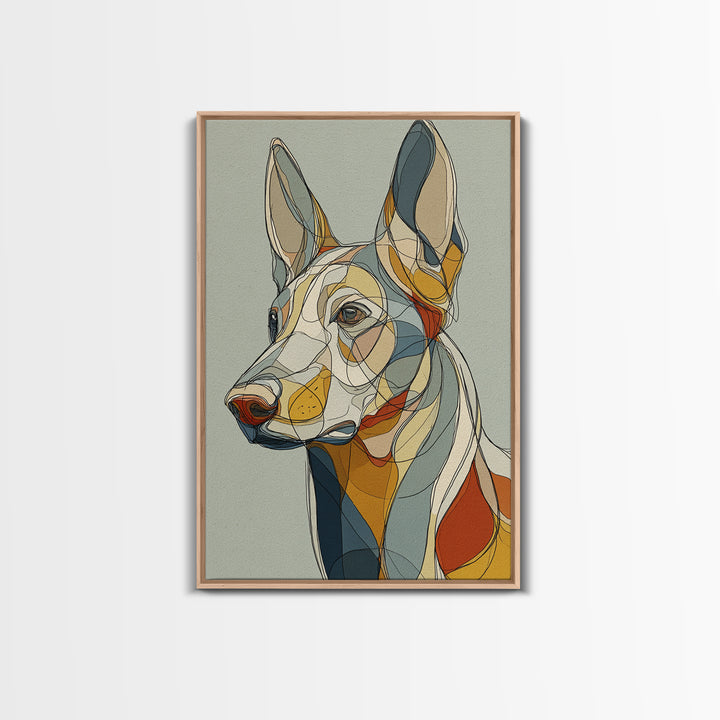 Continuous Line Dog Portrait Canvas Print, Line Art, Minimalist Wall Art, Living Room Decor, Fine Art, Line, Fine Art Print, LIN-2x3-45