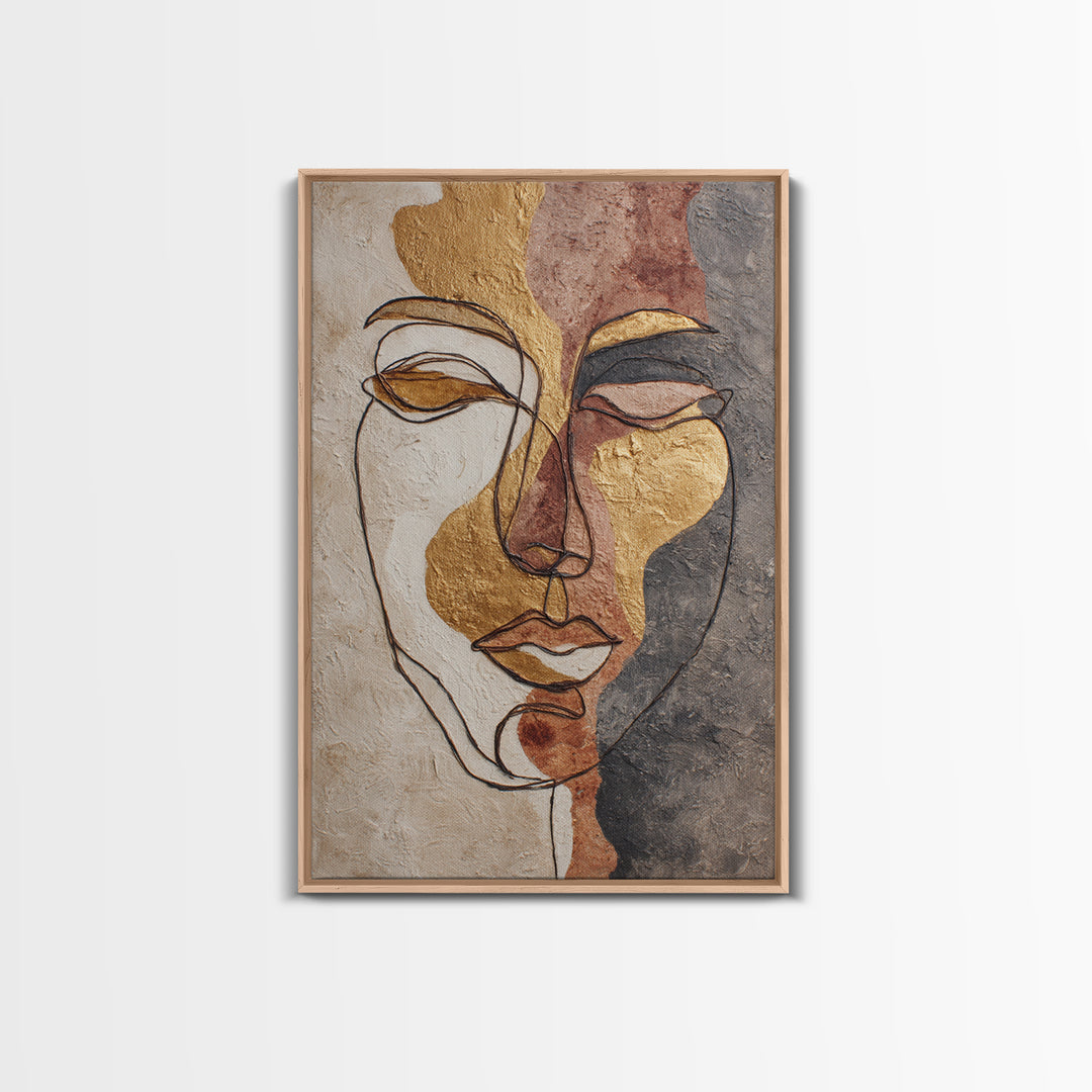 Continuous Line Female Face Canvas Print, Line Art, Modern Decor, Living Room Decor, Fine Art, Line, Contemporary Art, LIN-2x3-57