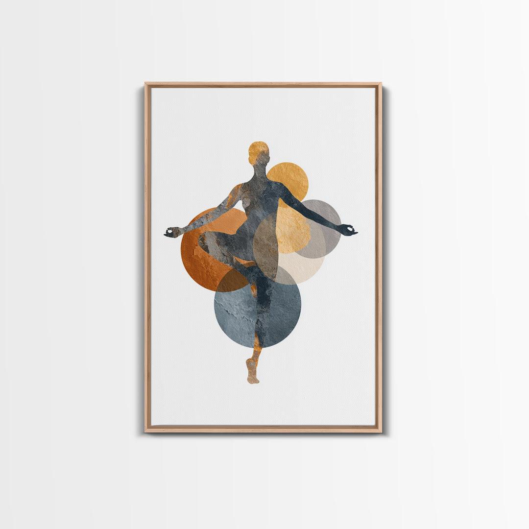 Single Line Yoga Pose Framed Canvas Print, Line Art, Black and White Art, Living Room Decor, Abstract Art, Line, LIN-2x3-73