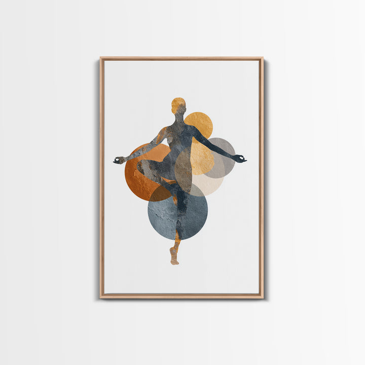 Single Line Yoga Pose Framed Canvas Print, Line Art, Black and White Art, Living Room Decor, Abstract Art, Line, LIN-2x3-73