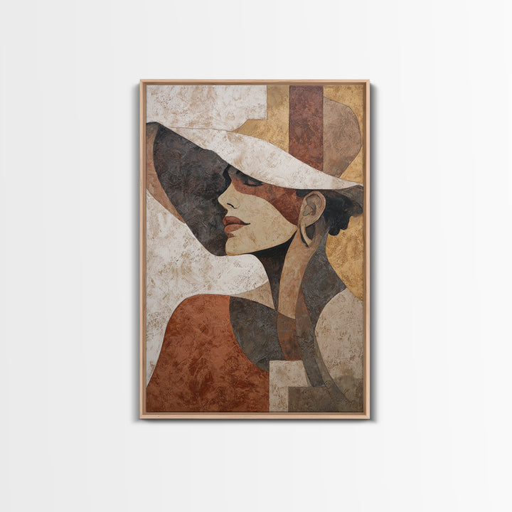 Line Drawing of a Woman Framed Canvas Print, Line Art, Aesthetic Prints, Living Room Decor, Fine Art, Line, Wall Art, LIN-2x3-75