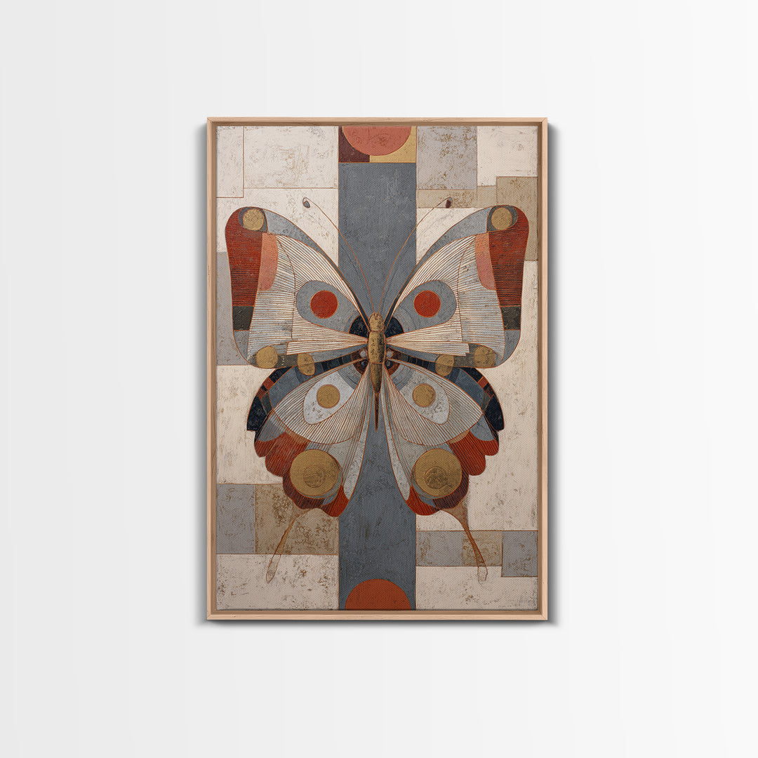 Line Art Butterfly Framed Canvas Print, Line Art, Boho Decor, Living Room Decor, Abstract Art, Line, Minimalist Art, LIN-2x3-78