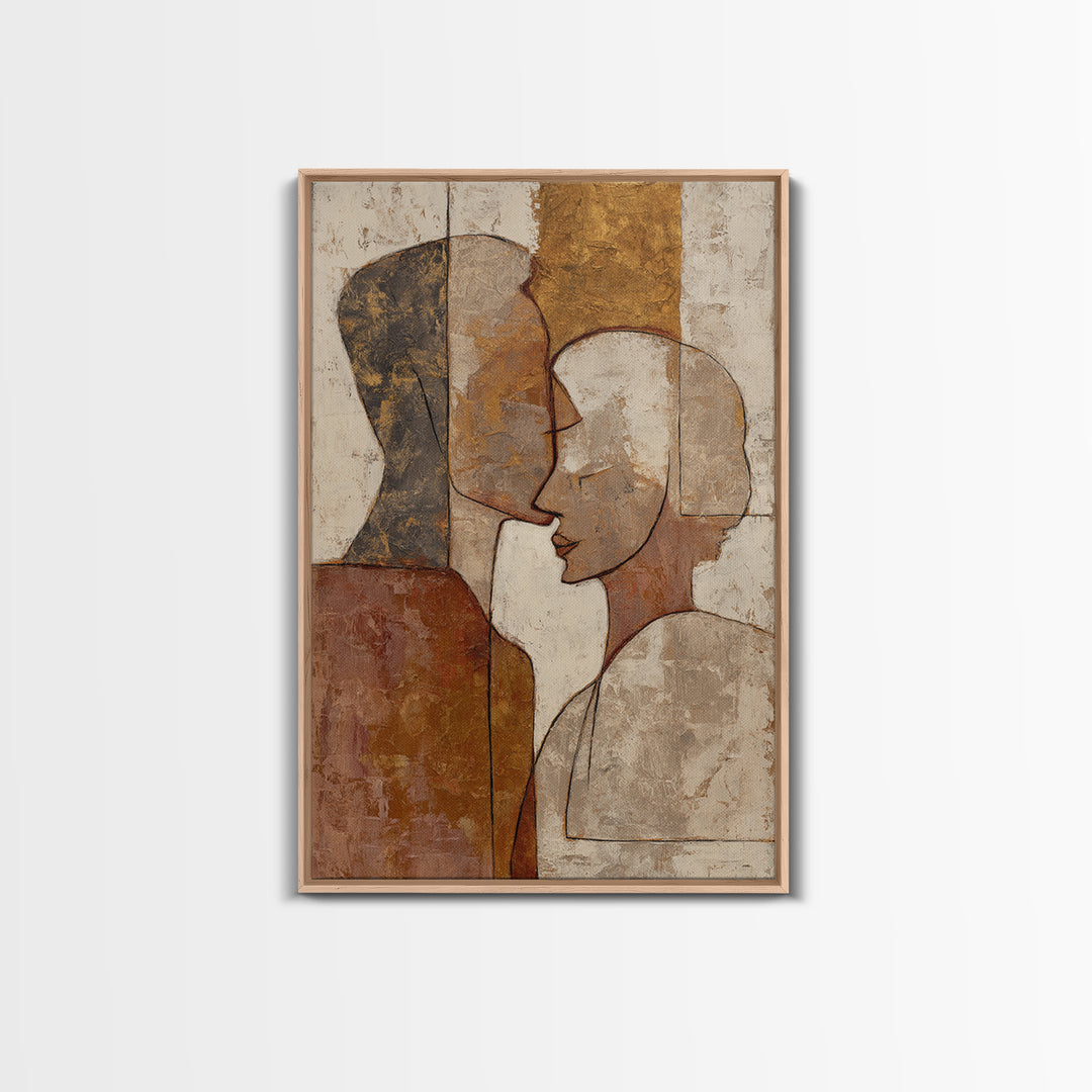 Single Line Couple Embracing Softly Canvas Print, Line Art, Canvas Print, Living Room Decor, Abstract Art, Line, Modern Decor, LIN-2x3-82