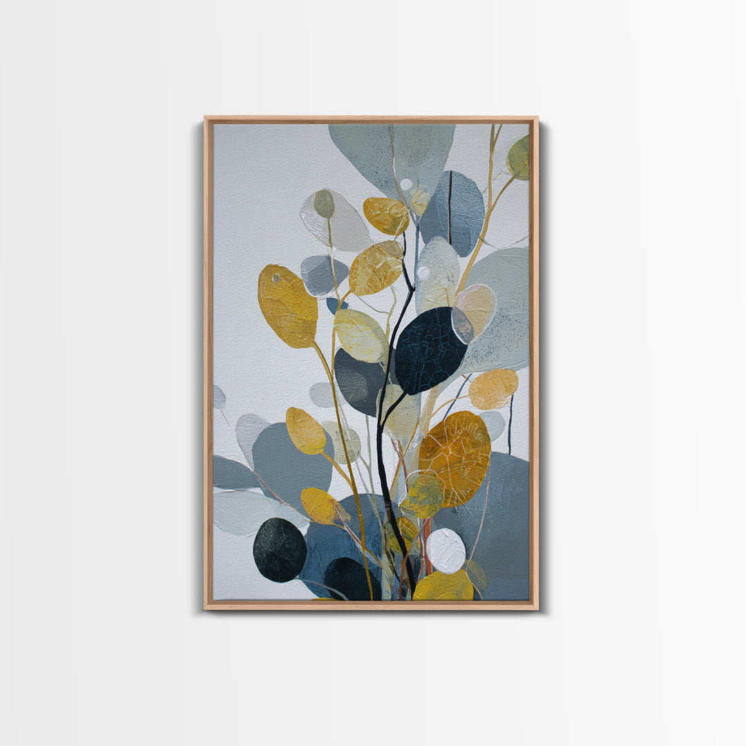 Botanical Branch Drawn Framed Canvas Print, Line Art, Room Decor, Living Room Decor, Fine Art, Line, Digital Wall Art, LIN-2x3-83