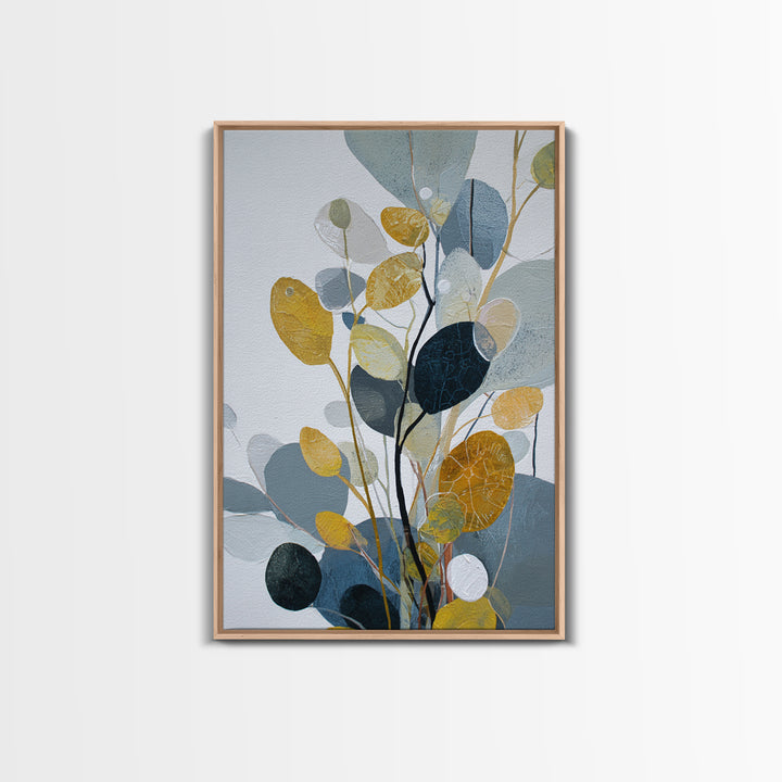 Botanical Branch Drawn Framed Canvas Print, Line Art, Room Decor, Living Room Decor, Fine Art, Line, Digital Wall Art, LIN-2x3-83