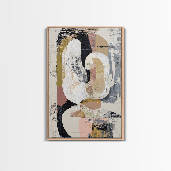 Abstract Horse Formed from Graceful Contour Framed Canvas Print, Line Art, Wall Art, Living Room Decor, Abstract Art, Line, LIN-2x3-84