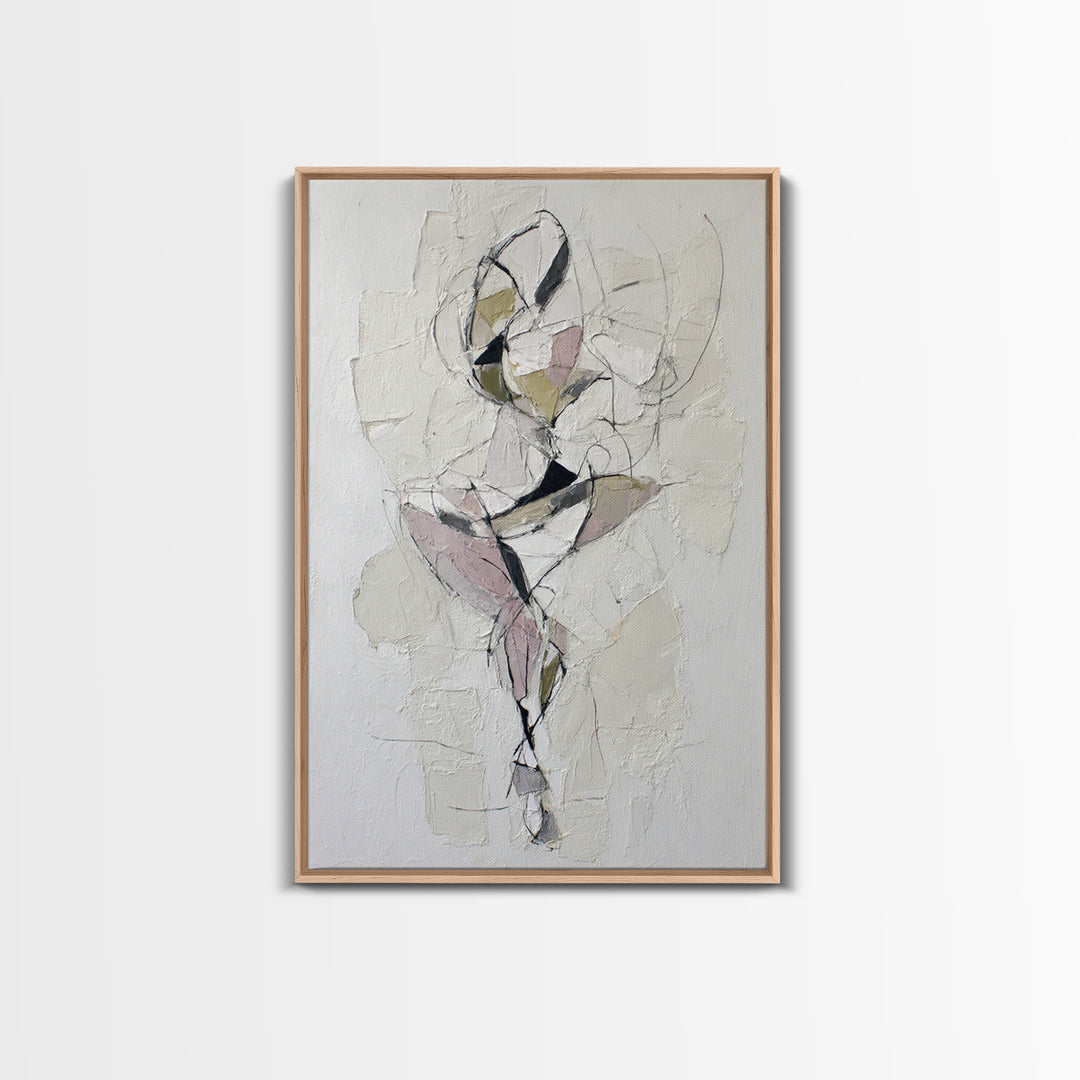 Continuous Line Dancer Framed Canvas Print, Line Art, Textured Painting, Living Room Decor, Fine Art, Line, Canvas Art, LIN-2x3-87